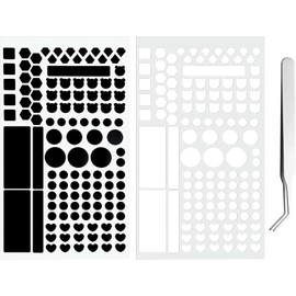 Kaiheng 2 x Light Blocking Stickers, LED Light Dimming Stickers, Dimming Light 80% ~ 100% Blackout Sticker for Electronics, TV, Router, Watches with 1 x Tweezers (White and Black)