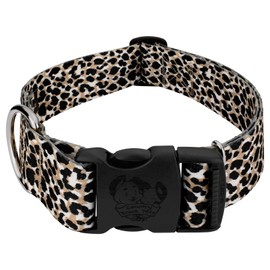 Country Brook Petz - Deluxe Cheetah Dog Collar - Animal Prints Collection with 6 Wild Designs (1 1/2 Inch, Large)