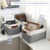 Patvingot Linen Canvas Storage Baskets - Foldable Fabric Boxes with