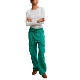 Free People Women's Park Ave Pants, Golf Green