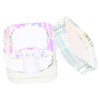Housoutil Delicate Round Corner Crystal Nail Dish Cup Acrylic Nails