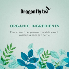 Dragonfly Mint Garden Digestif Tea | Pack of 4 x 20 Organic Tea Bags (80 Teabags) | Herbal Tea Bags | Mint Tea Bags | Peppermint Tea Bags | Digestive Harmony | Perfect After Meals | Compostable