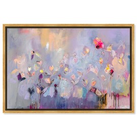 The Oliver Gal Artist Co. Abstract Framed Wall Art Canvas Prints 'Michaela Nessim - Infinitely Divine' Paint Home Décor, 24" x 16", Purple, Pink