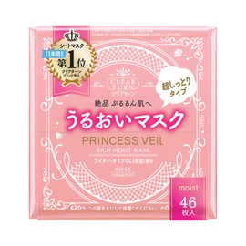 KOSE コーセー クリアターン プリンセスヴェール リッチ モイスト マスク フェイスマスク46シート (x 1) モイスチャライジング
