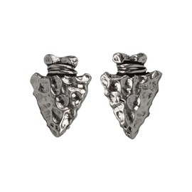 FashionJunkie4Life Sterling Silver Arrowhead Earrings | Native American Arrow Studs with Butterfly Backings | Archaeology Artifact Gift for Men, Women, & Teenagers