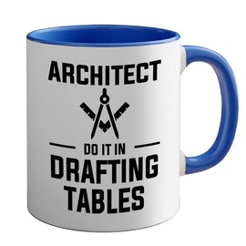 Architect Two Tone Blue Edition 11oz - Architects drafting tables - Interior Designer Architectur Contractor Drafter Civil Engineering Student Teacher Home Living Family