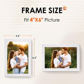 FIXSMITH 4x6 Picture Frame Bulk-4 Pack, Photo Frame 4x6 with HD Plexiglass, White Picture Frames Collage Wall Decor, Wall & Tabletop Picture Frames