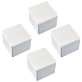 AUXBC 2 Inch Self-Adhesive Furniture Riser, Square Carbon Steel Bed Table Sofa Lift Heavy Duty Bed Riser, Adds 2 Inch Height with Felt Pad (4Pcs/White)