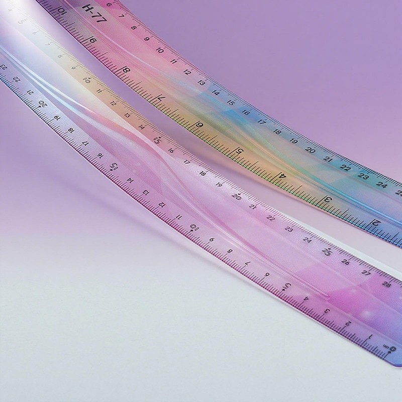 30cm Gradient Colored Bendy Ruler Shatterproof Straight Edge Soft Bendable