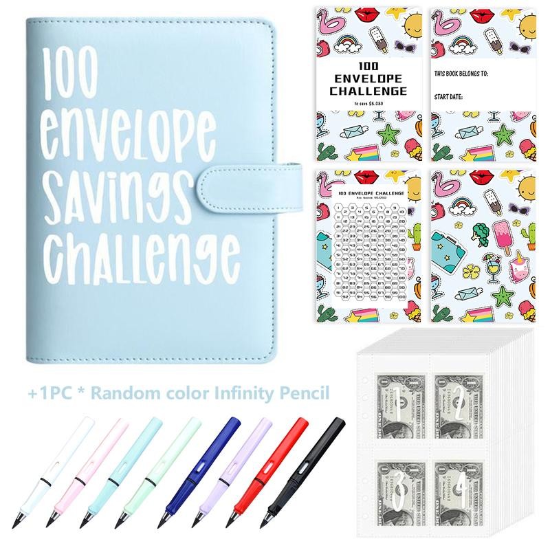 „ÄêFaddish„Äë100 envelope savings books + unlimited writing pencils for easy