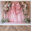 KUKUSOUL Pink Curtain Backdrop Giant Bowknot Floral Birthday Decoration