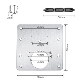 Flintronic 4PCS Hinge Repair Plate, Stainless Steel Hinges Repair Brackets, Cabinet Hinge Repair Plate with 24pcs Customized Screws, Flat Fixing Joining Mending Plates Brackets for Wood Furniture