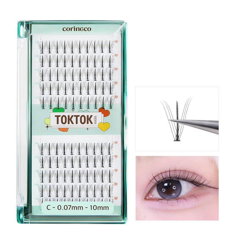 Coringo [Corinco 2 sets] Thick strand eyelashes natural daily /