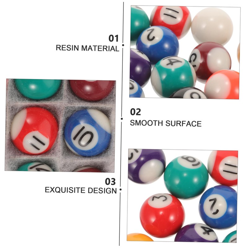 Mikinona 1 Set Mini Billiard Balls Set of Durable Resin