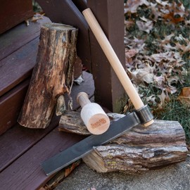 Lehman's Wood Froe and Mallet Set, for Wood-Splitting, Making Kindling and Woodworking, USA Made