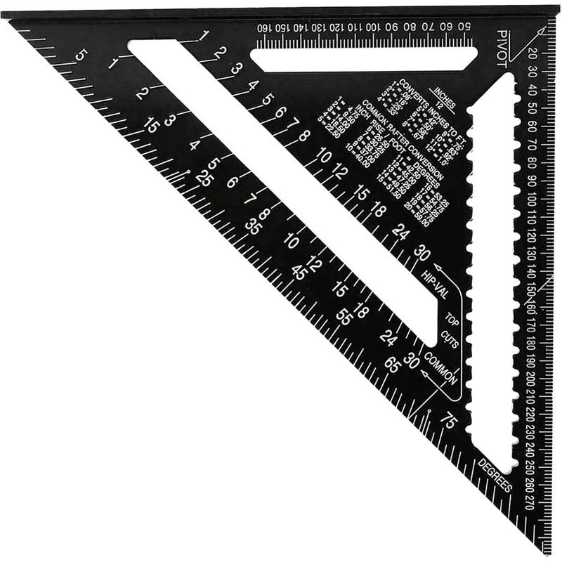 Dapetz ® 12 Inch Aluminum Alloy Triangle Ruler Square Protractor
