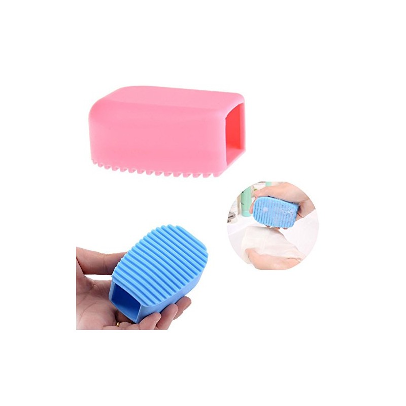 AKOAK 2 Pcs Candy Color Blue and Pink Silicone Washboard