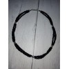 Handmade Boho Black & Silver Triple Beaded Choker Necklace Hippie