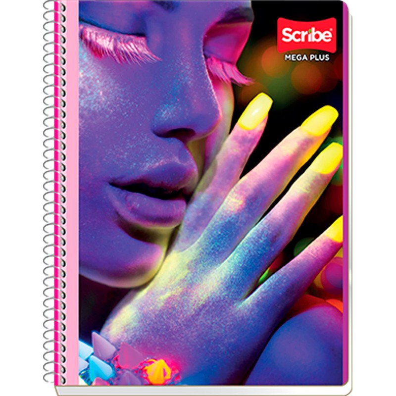 Scribe, MEGA PLUS, Cuaderno Profesional Espiral Sencillo de Pasta Semi