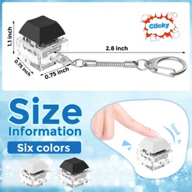 Keyboard Fidget Toys, Keychain Keyboard Decompression Toys Mechanical Key Button Stress Relief Gifts for Adult and Kids,Finger Clicker Toys,ADHD Toy,Cool Fidgets(Black and White)