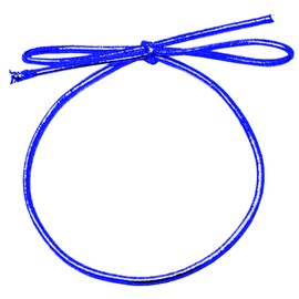 Mandala Crafts 4.5 Inches Blue Stretch Loops with Pre-Tied Bows from Elastic Ribbon - Metallic String Elastic Bows for Gift Boxes Tags Gift Wrapping Pack of 100