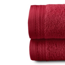 Top Towel - Set of 2 Bidet Towels - Bath Towels - Small Towels - 100% Combed Cotton - 600 g/m2 - Measure 30 x 50 cm - Maroon