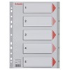 Esselte A4 1-5 Index, Heavy Duty Plastic, Grey