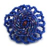 Avalaya 40mm Diameter/Blue Glass Bead Daisy Flower Flex Ring/Size M