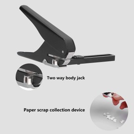 Low Force Single Hole Punch, Adjustable Hole Distance Paper Puncher Plier for Home Office School DIY, Paper Crafts Card Tag Metal Perforator, 20 Sheet Capacity, Hole Diameter 6mm