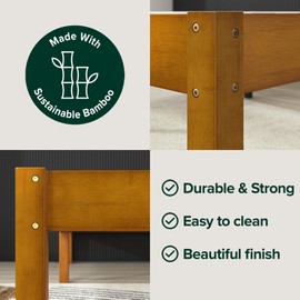 Zinus Ellie 14 Inch Twin Bamboo Platform Bed Frame, Wood Slat Support, No Box Spring Needed, Easy Assembly, Brown