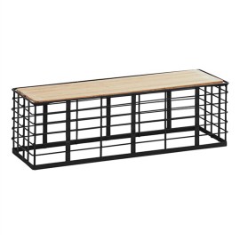 FixtureDisplays Madison 21.5X7.5X7" Black Metal / Reclaimed Bamboo Reversible Display Riser