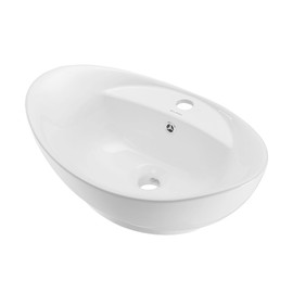 Swiss Madison Well Made Forever SM-VS211 Ivy 23" Oval Ceramic Vessel Sink, Glossy White