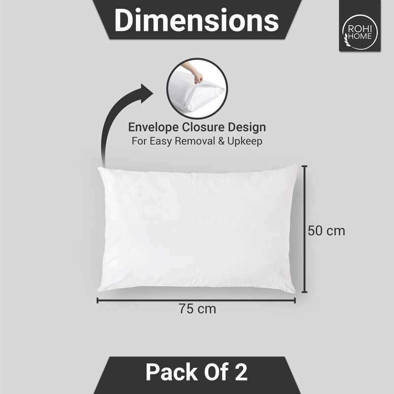 Rohi Polycotton Pillowcases 2 Pack - Easy Iron Bed Pillow
