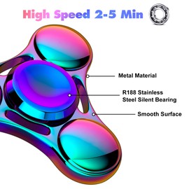 Fidget Spinners Toy, 2-5 Min Spins Time Stainless Steel R188 Bearing Metal Fidget Spinner, EDC ADHD Stress Anxiety Relieves, Fidget Spinner Toys for Kids and Adults