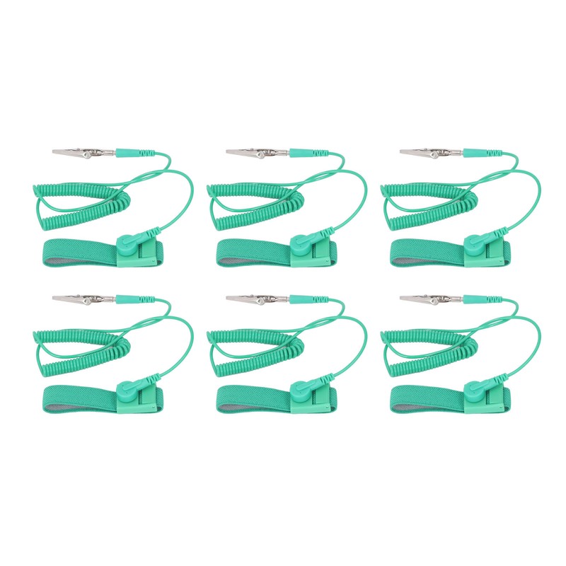 10Pcs Anti Static Wrist Strap PU Adjustable 1MΩ Resistor Long