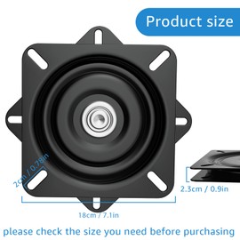 2Pack 7Inch Boat Seat Swivel,Heavy Duty Barstool Replacement,for Lazy Susan Turntable Square Swivel Mechanism Swivel,for Lounge Chairs Boat Seat Furniture with Swivel Boat Mount Plate