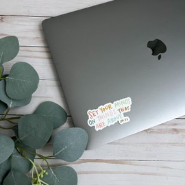 Swaygirls faith stickers | Christian stickers | Bible verse decals | Set your minds on things that are above | Jesus sticker | Colossians 3:2 sticker