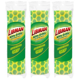 Libman Nitty Gritty Roller Mop Refills | Scrub Mop | Wet Mop | Mops for Floor Cleaning | Sponge Mop | Self Wringing Wood Floor Mop | | 3 Replacement Mop Heads Included