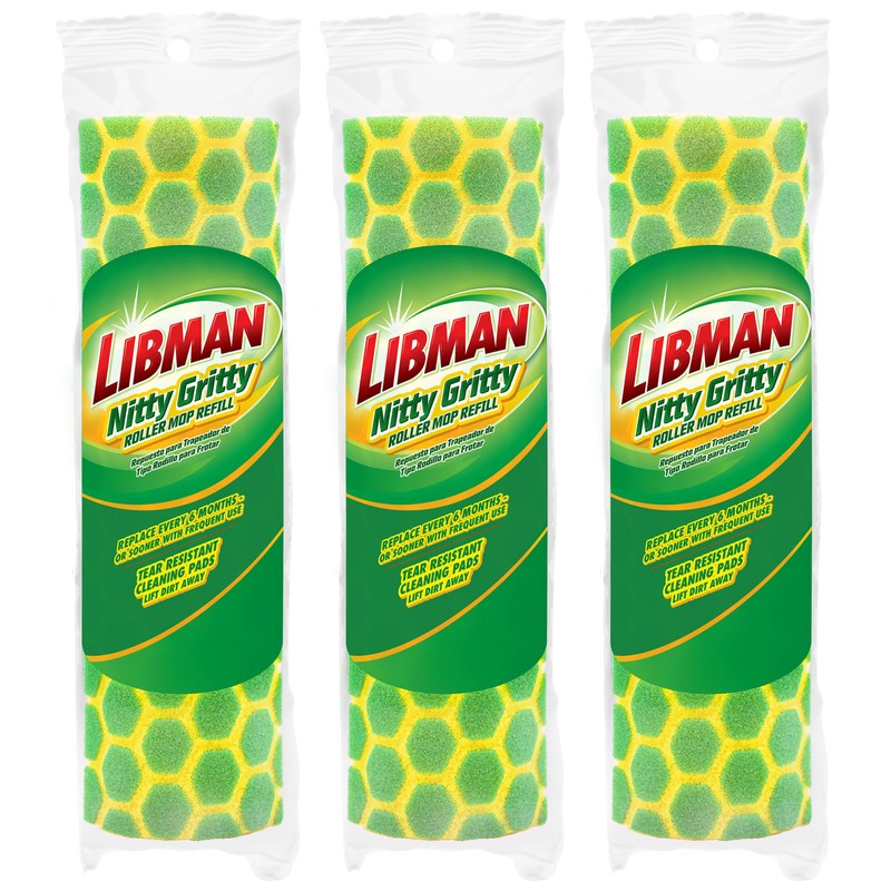 Libman Nitty Gritty Roller Mop Refills | Scrub Mop |