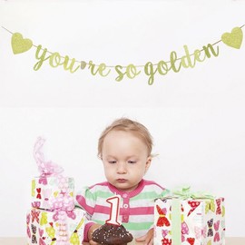 You're So Golden Banner,Golden Theme Birthday Party,Golden Girls Birthday Party Hanging Letter Sign,Baby Shower Party Decoration Supplies.