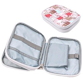 WANGCL Crochet Hook Case Portable Knitting Needle Case with Web Pockets Crochet Hook Organizer for Crochet Accessories and Supplies（Bag Only）