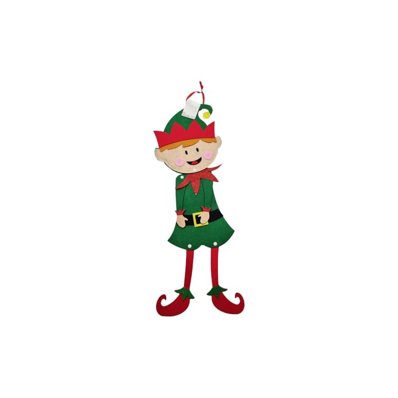 58cm Felt Christmas Elf Hanging Decoration with Movable Head &