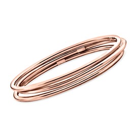 Ross-Simons Italian 22kt Rose Gold Over Sterling Jewelry Set: 3 Polished Bangle Bracelets. 7.5 inches