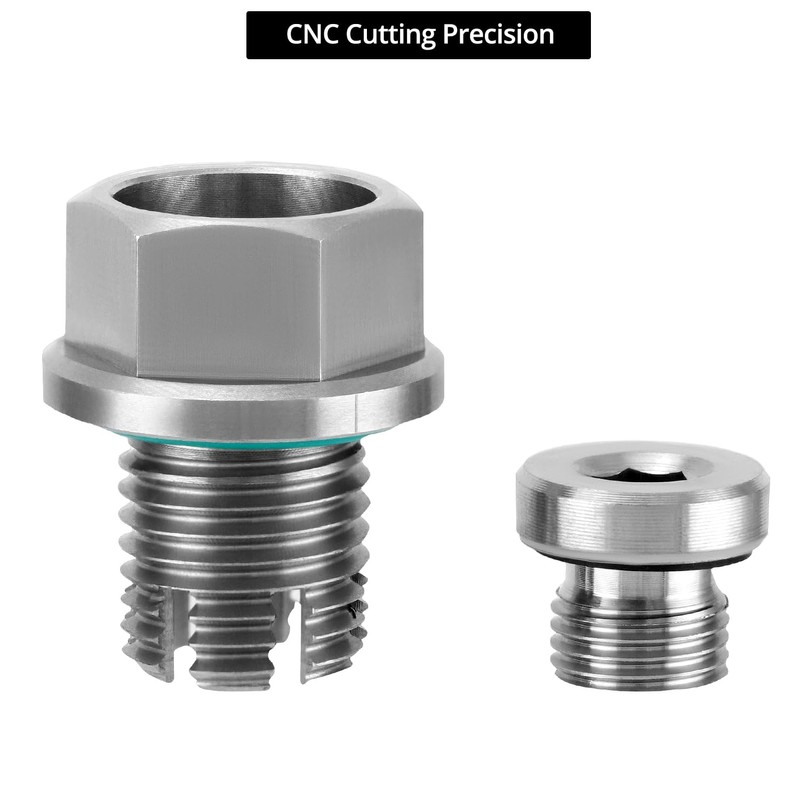 QWORK Stainless Steel M14.1-1.5 x 15mm Oversize Oil Drain Plug,