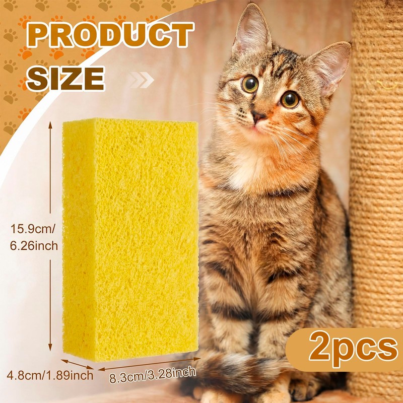 2 Pack Pet Hair Remover Sponge Cat and Dog Hair
