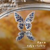Aimimier Crystal Butterfly Ring Cubic Zirconia Open Adjustable Bow-Knot Knuckle