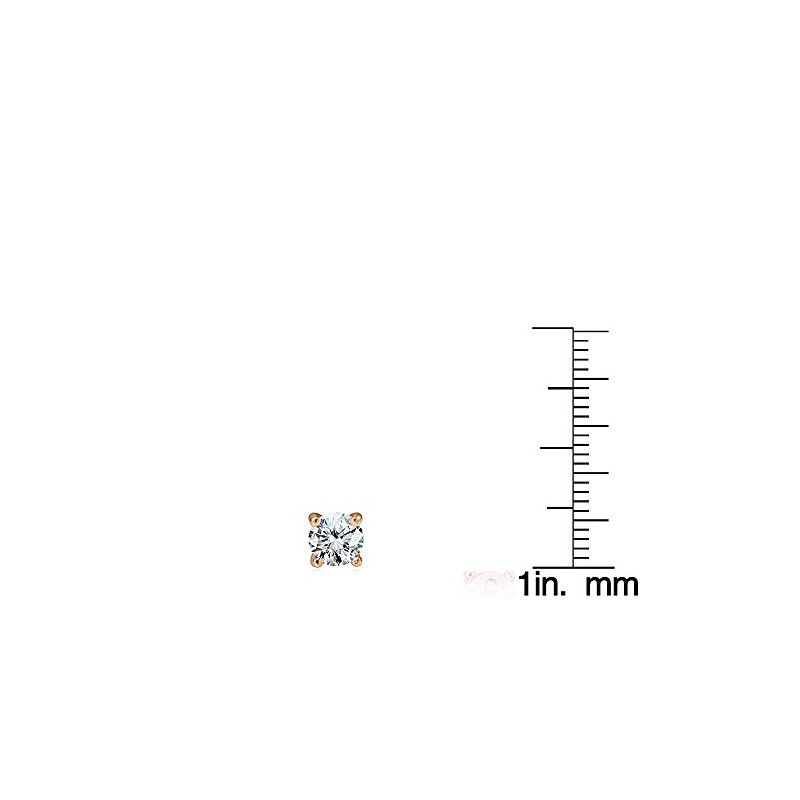 Pendientes redondos de circonita cúbica de 2 quilates, oro rosa