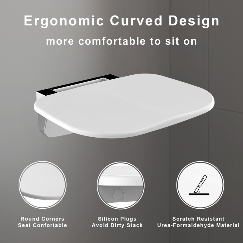 Easywow Folding Shower Chair Wall Mounted Fold Down Shower Seat