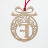 Laser cut Christmas tree bauble decoration: Letter F