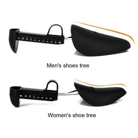 Happyupcity 2 Pairs Plastic Adjustable Men Shoe Tree Stretcher Boot Holder Shaper Support Practical Shoes Shape Keeper Good Shape Shoe Trees for Most Shoes (Black)
